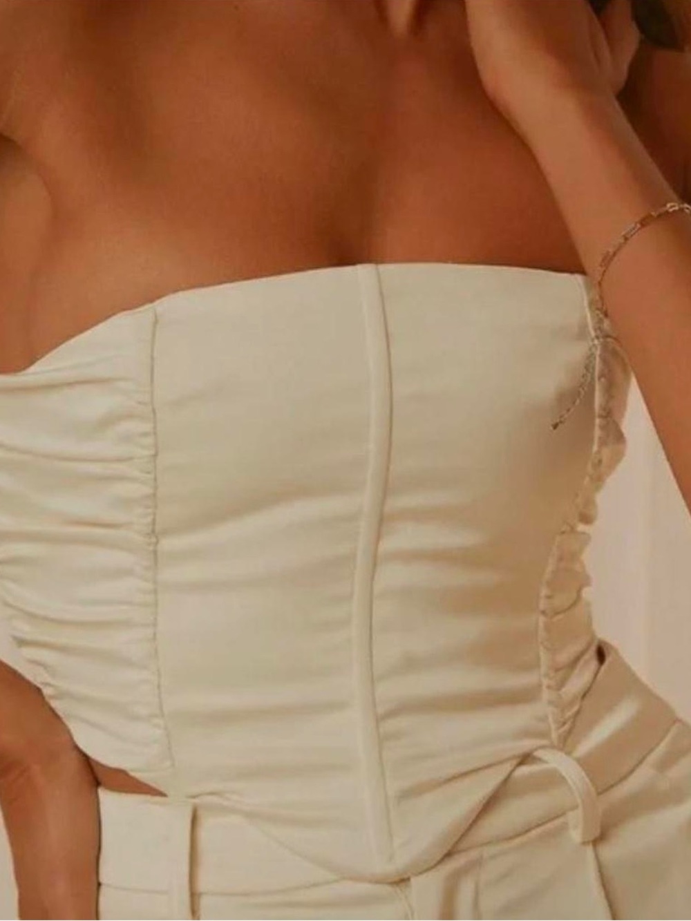Peppermayo Strapless Butter Yellow Corset Top
